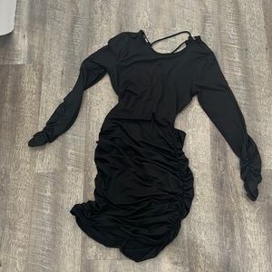 Black backless dress
